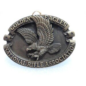 National Rifle Association Golden Eagles Belt Buckle 3" made in usa